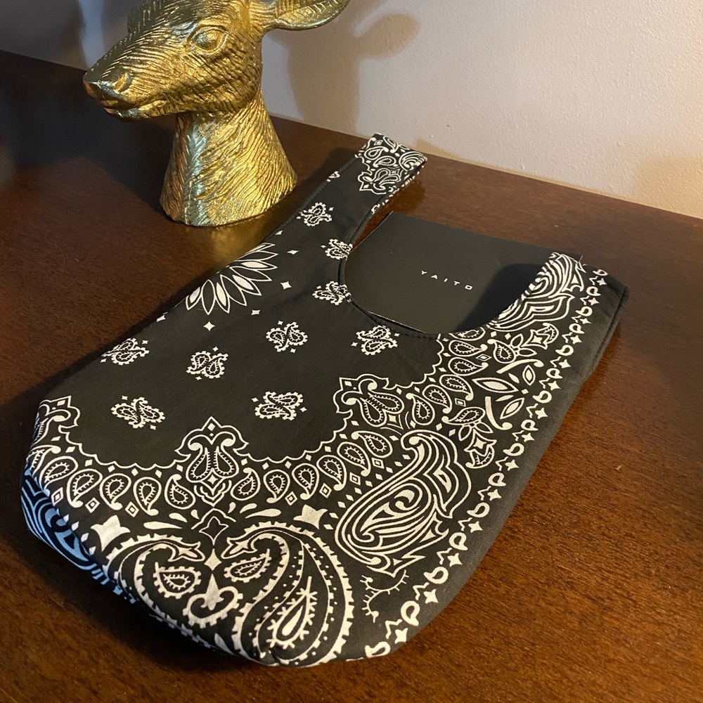Yaito Black Paisley Knot Bag